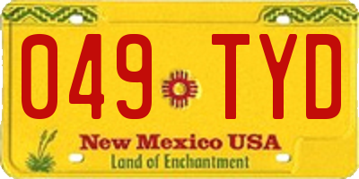 NM license plate 049TYD