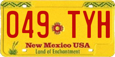 NM license plate 049TYH