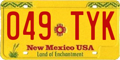 NM license plate 049TYK
