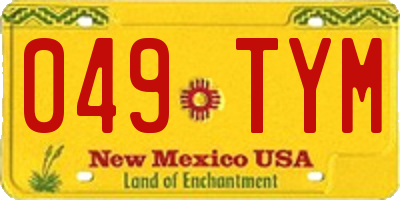 NM license plate 049TYM