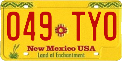 NM license plate 049TYO