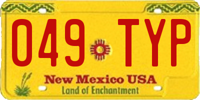 NM license plate 049TYP