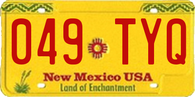 NM license plate 049TYQ