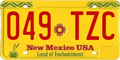 NM license plate 049TZC