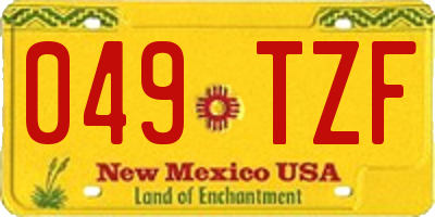 NM license plate 049TZF