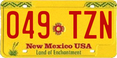 NM license plate 049TZN