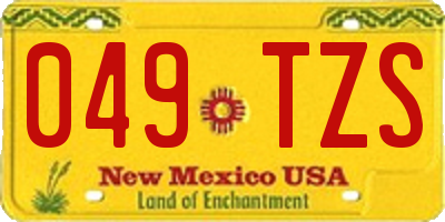 NM license plate 049TZS