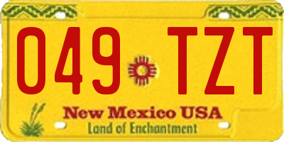 NM license plate 049TZT