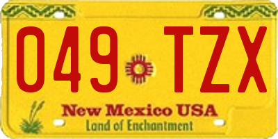 NM license plate 049TZX