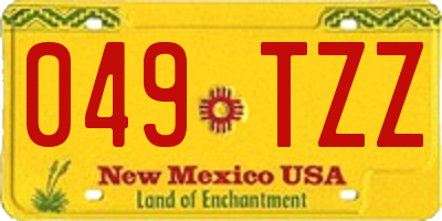 NM license plate 049TZZ