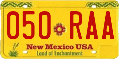 NM license plate 050RAA