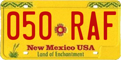 NM license plate 050RAF