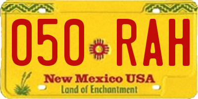 NM license plate 050RAH