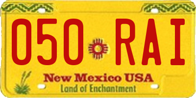 NM license plate 050RAI