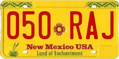 NM license plate 050RAJ