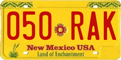 NM license plate 050RAK