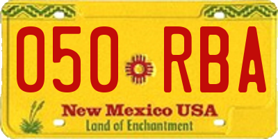 NM license plate 050RBA