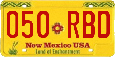 NM license plate 050RBD