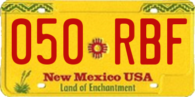 NM license plate 050RBF
