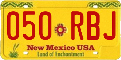 NM license plate 050RBJ