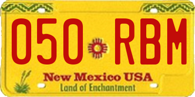 NM license plate 050RBM