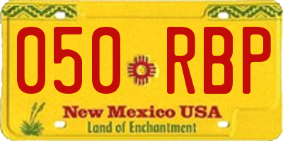 NM license plate 050RBP