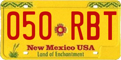 NM license plate 050RBT