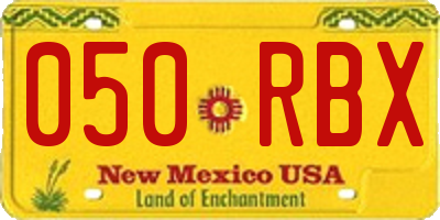 NM license plate 050RBX