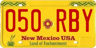 NM license plate 050RBY