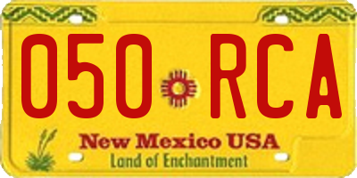 NM license plate 050RCA