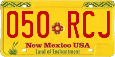 NM license plate 050RCJ