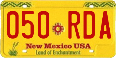 NM license plate 050RDA