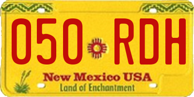 NM license plate 050RDH