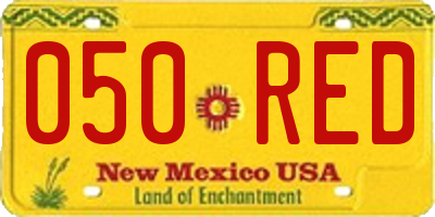 NM license plate 050RED