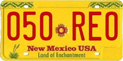 NM license plate 050REO
