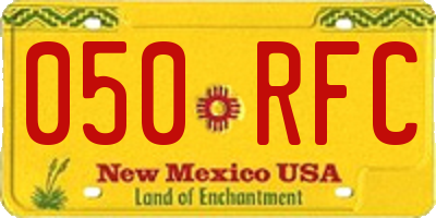 NM license plate 050RFC