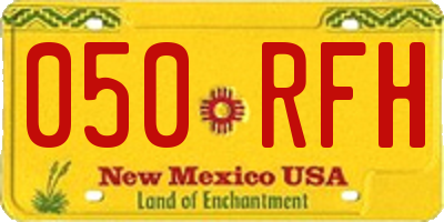 NM license plate 050RFH