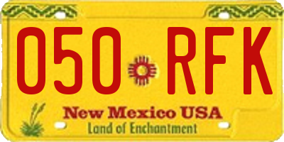 NM license plate 050RFK