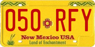 NM license plate 050RFY