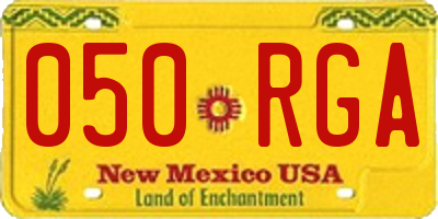 NM license plate 050RGA