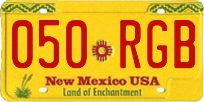 NM license plate 050RGB