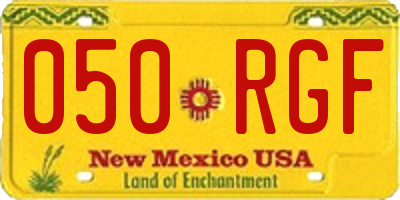 NM license plate 050RGF