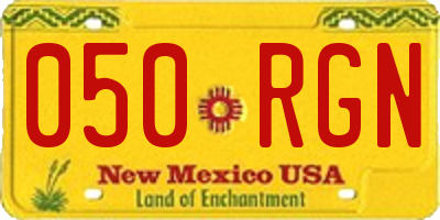 NM license plate 050RGN