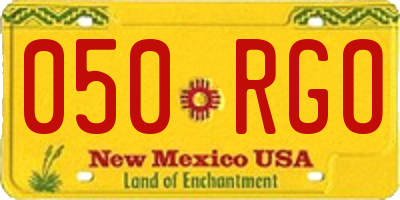 NM license plate 050RGO