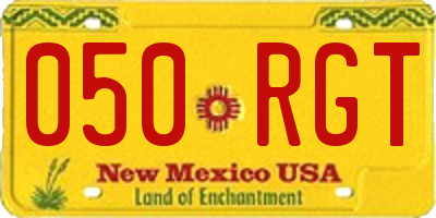 NM license plate 050RGT