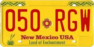 NM license plate 050RGW