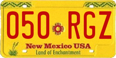 NM license plate 050RGZ