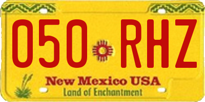 NM license plate 050RHZ