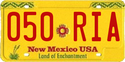 NM license plate 050RIA