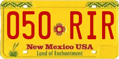 NM license plate 050RIR
